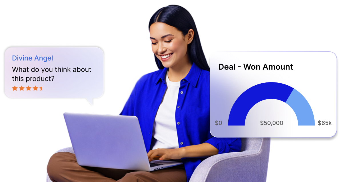 Seller reviewing deal framework analysis with conversation and deal widgets